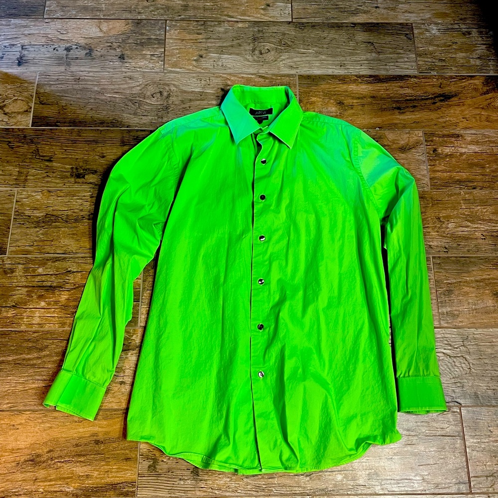 Bright green mens dress shirt